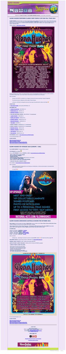 ctcfanzine's tweet photo. ...in the latest issue of @ctcfanzine Glenn Hughes @glenn_hughes #USA πΊπΈ 2024 Fall Tour + VIP UPGRADE and more π₯ #GlennHughes #VIP #VIPUPGRADE #GlennHughesPerformsClassicDeepPurpleLive https://t.co/Tq2k7UkUyi https://t.co/T0WR4PHgr6