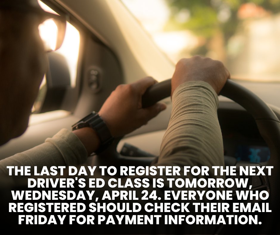 LedfordProud's tweet photo. Driver's Ed Information! https://t.co/1YWn98SbN5