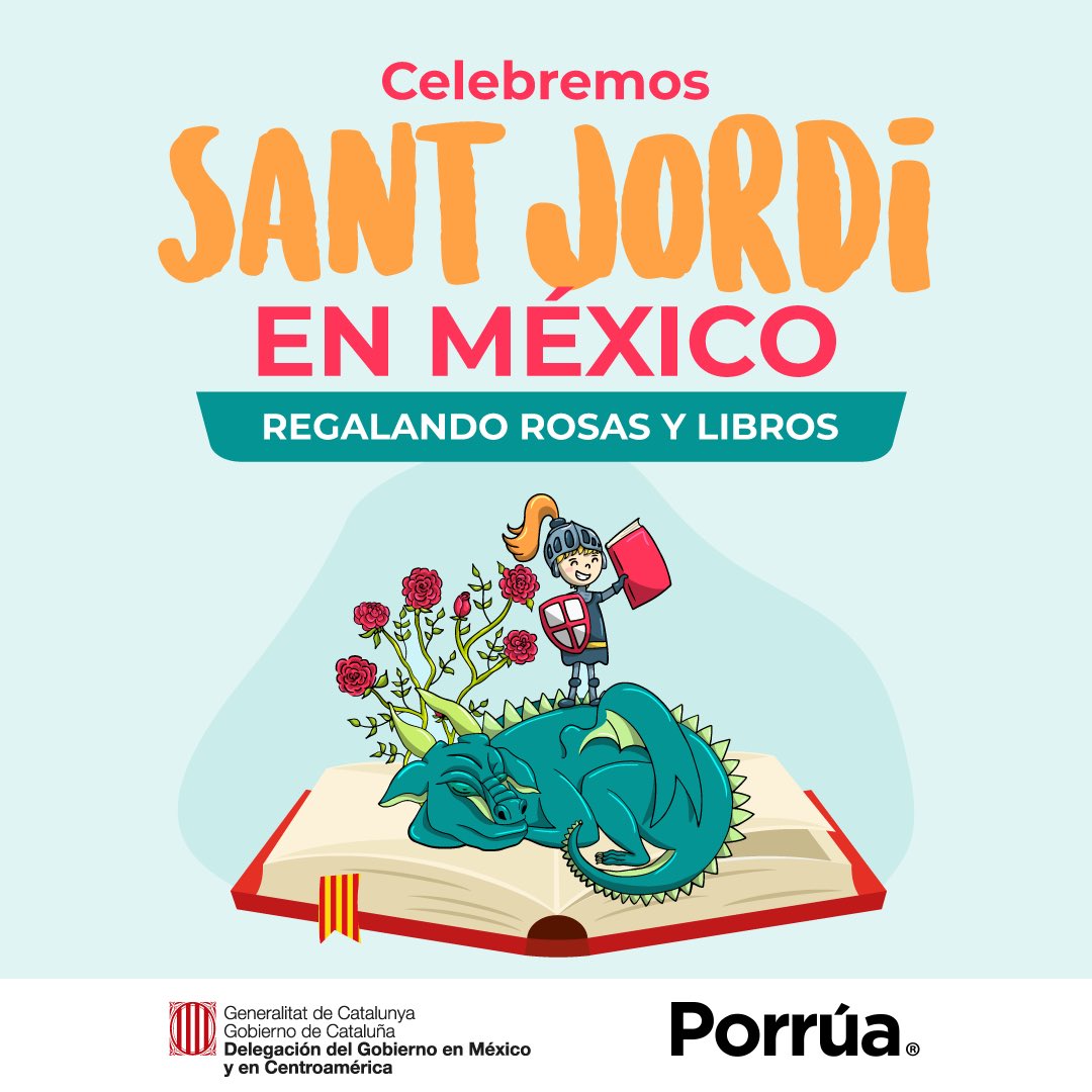 libreriaporrua's tweet photo. 📚🐉🌹Hoy 23 de abril, celebramos en 23 sucursales Porrúa el Día Internacional del Libro. Ven, compra un libro de un autor catalán y recibe una rosa en nuestras sucursales participantes en CDMX y Guadalajara, Monterrey, Puebla, Querétaro, Mérida y Cancún. Te esperamos hoy!!! https://t.co/AvN66U1y7I