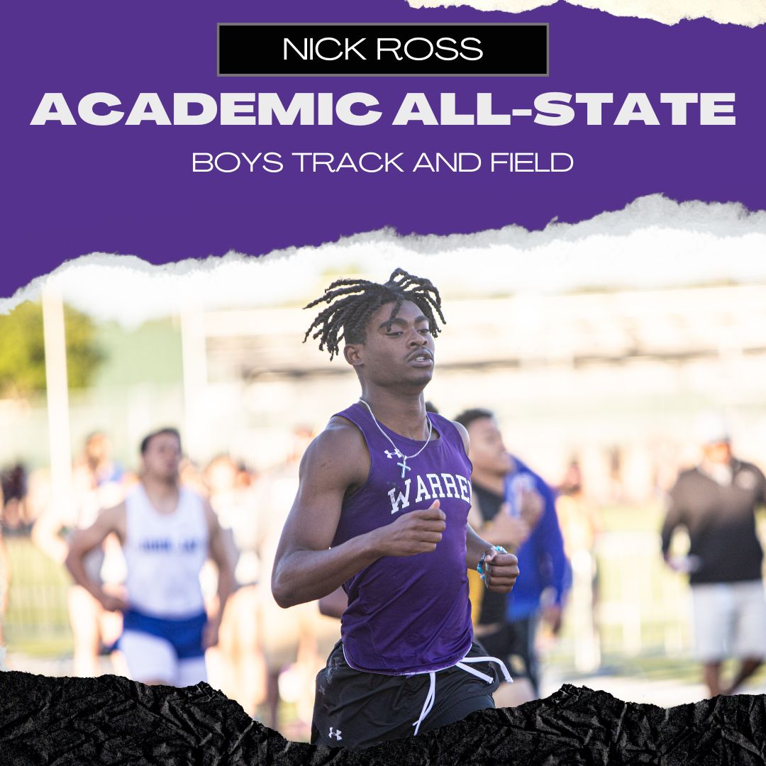 Congrats to <a href="/NickRoss220/">Nick Ross 9</a> for making Honorable Mention Academic All-State.  Thanks for all the hard work on the track and in the classroom! <a href="/WARREN_TFXC/">Warren Track & XC</a> <a href="/THSCAcoaches/">THSCA</a>