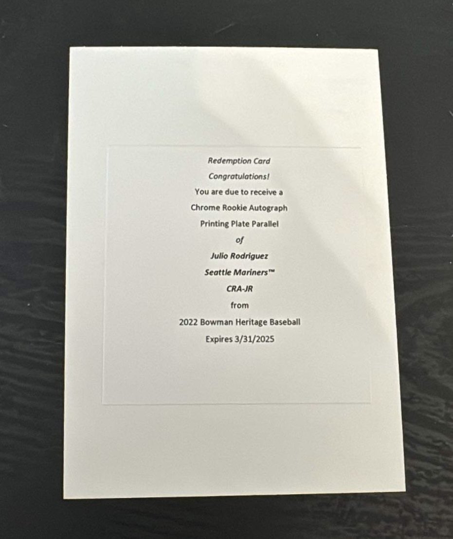 This one has been hiding for a bit… 👀

JRod Bowman Heritage Printing Plate RC auto 1/1!

<a href="/Topps/">Topps</a> 

#topps #bowman #thehobby #ripitatcleves