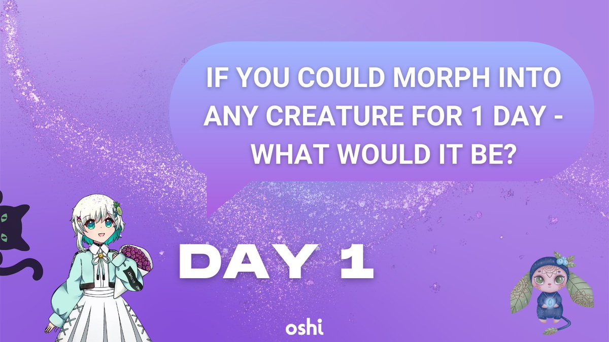 oshi4ever_'s tweet photo. IT'S DAY 1/32 OF OUR AUDIO CHALLENGE WITH @GlitcheyTuts 🔥

TODAYS PROMPT: if you could morph into any creature for 1 day - what would it be?👹👽🦎🧌

post your answer to https://t.co/JDlJNQt7Co💻

#AudioChallenge #VTuberUprising https://t.co/GAiKW02Ml4