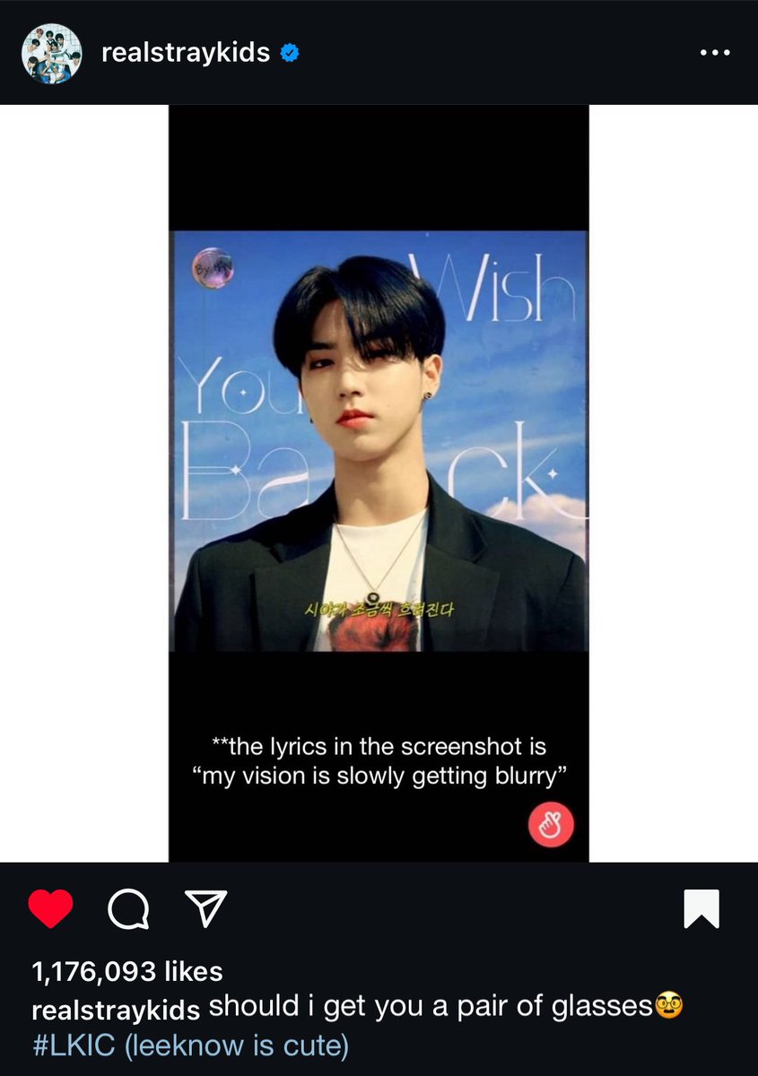 when minho right away post this screenshot of “my vision is slowly getting blurry” on insta then he really ask “should i get you a pair of glasses 🥸” no one ever leeknow as leeknow leeknow 😭

wishing WISH YOU BACK happy anniversary ☁️🩵
#WISHYOUBACKturns3
#HAN @Stray_Kids