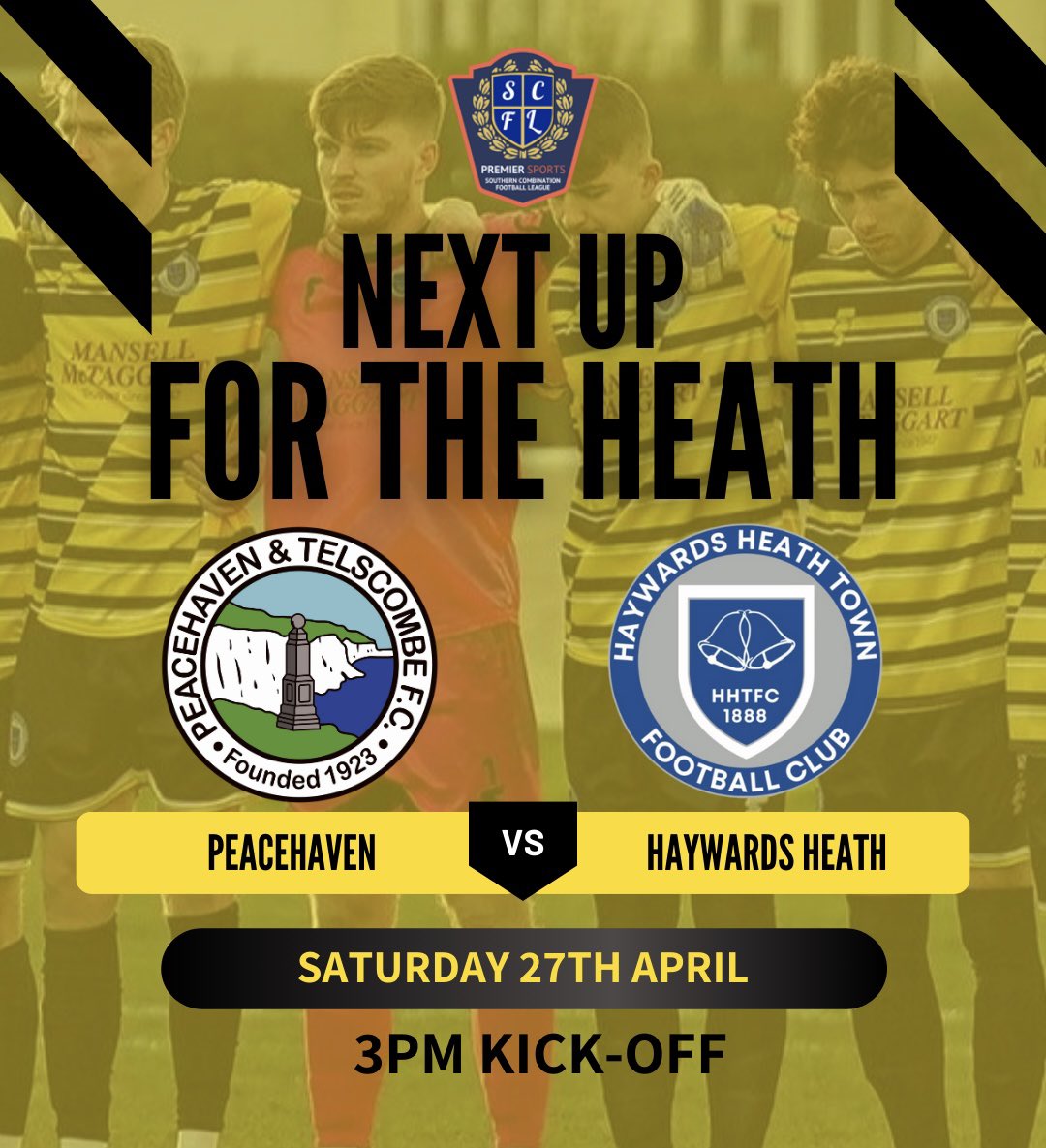 Our final game of the league season for the Heath this Saturday, and it’s a journey to the coast to take on Peacehaven & Telscombe FC!

Hoping to wrap up the season with a win 👊⚽️

#HHTFC