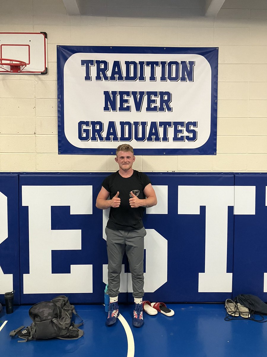 Nothing better than having an alum back in the room. It’s even more special when they make a night session in the off-season! Thank you to Lodi Wrestling Alum and state place winner Sawyer Helmbrecht for stopping into the room last night! #BleedBlue #DoToughThings