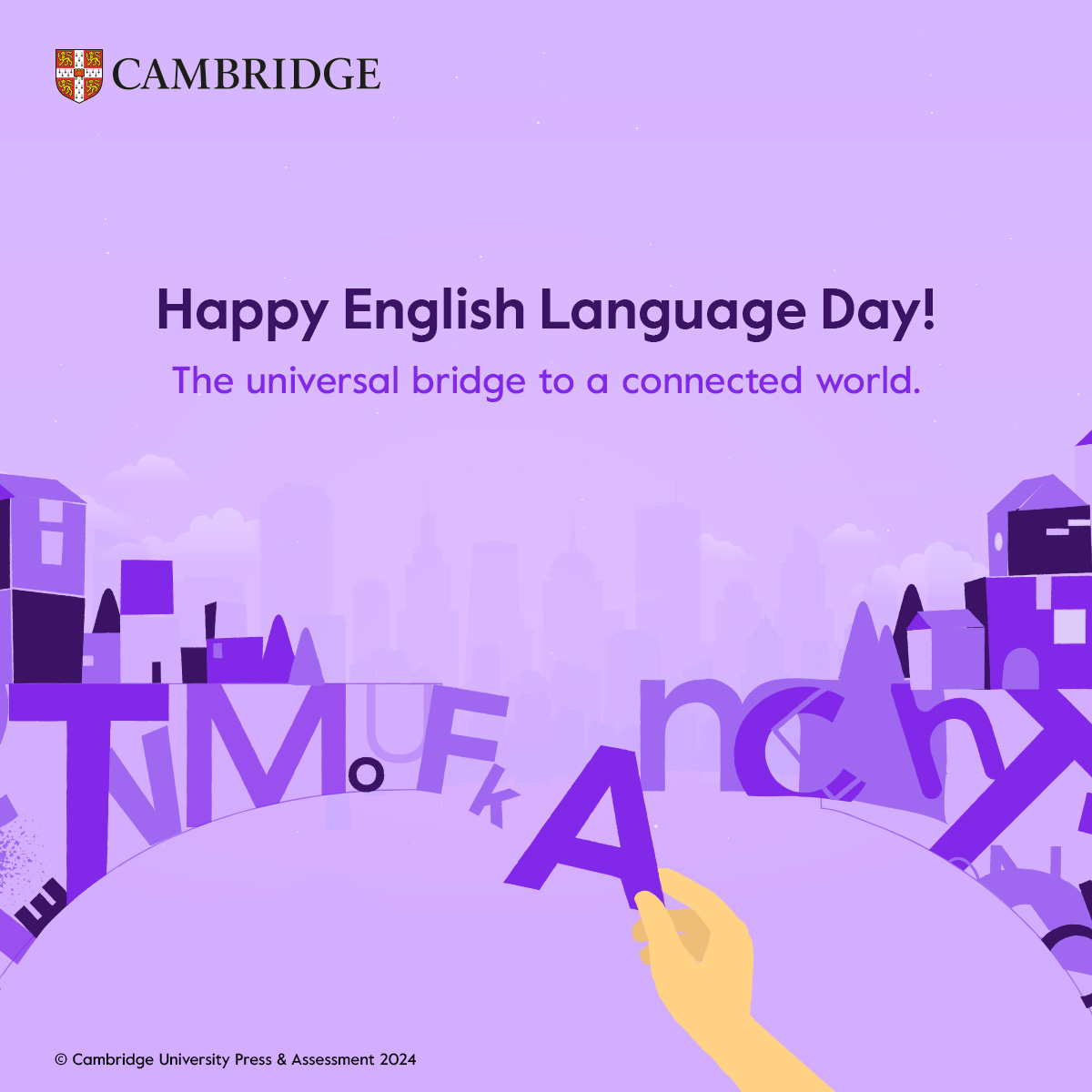 Imagine a world where language acts as a bridge, connecting hearts and minds across vast distances.

This English Language Day, let's celebrate its power to build bridges of understanding and empathy.

#Cambridge #WeAreCambridge #EnglishLanguageDay