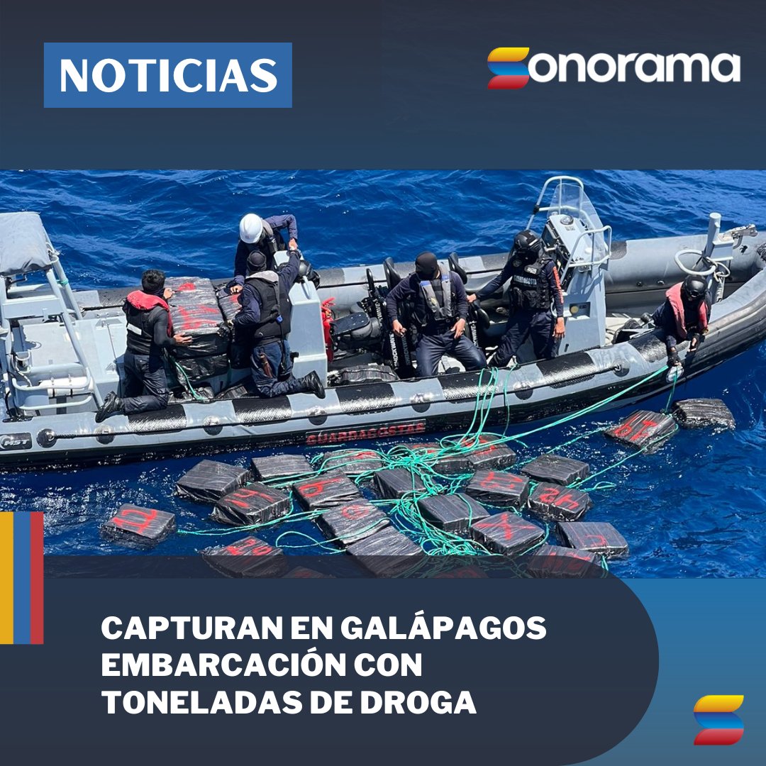 La Armada del Ecuador informó que, a través de las Fuerzas Armadas, se logró la incautación de una embarcación con aproximadamente 1,5 toneladas de sustancias ilícitas, 600 galones de combustibles y tres motores. Esta incautación se reportó al sur de las islas Galápagos.