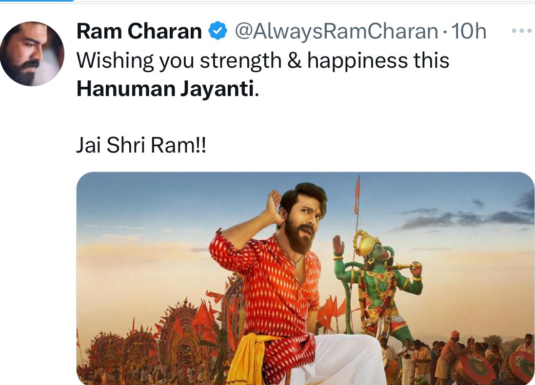 How many Bollywood actors wished on Hanuman Janmotsav? They remember Hindu deities only during their movie promotion Ram Charan proud of you for taking pride in your identity