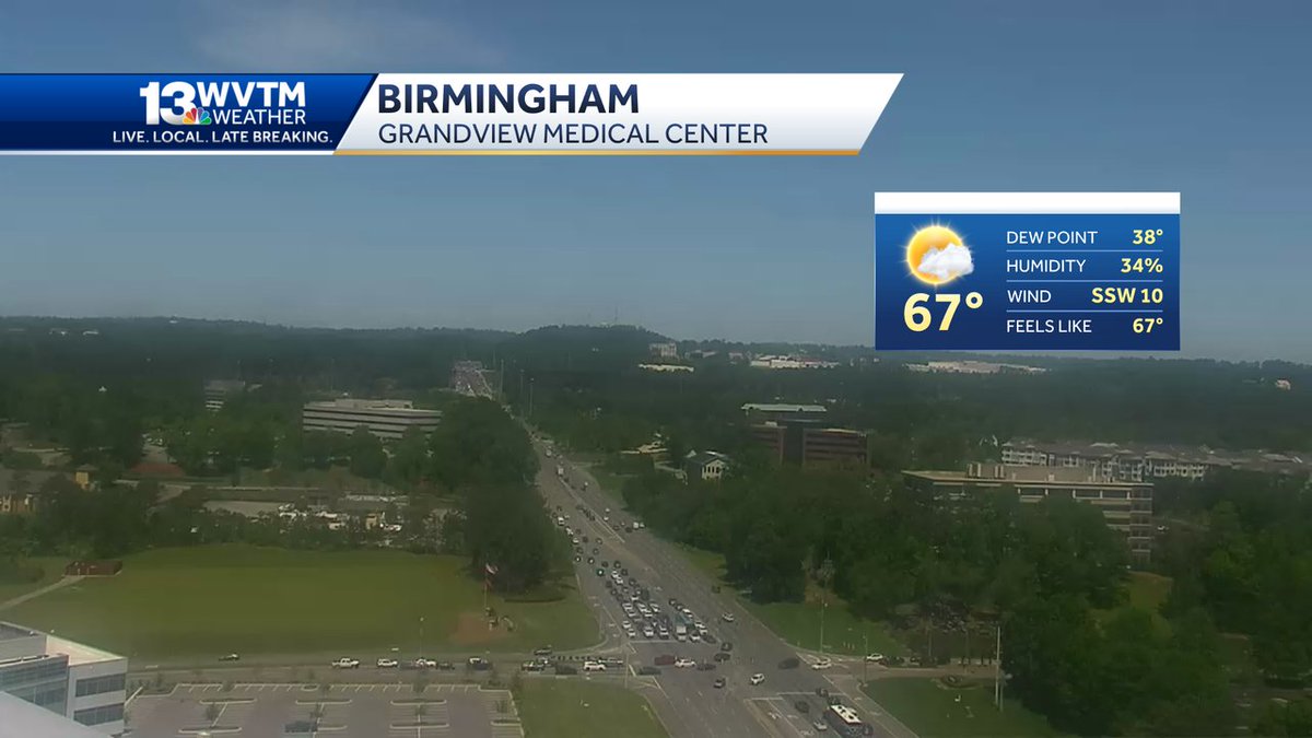 Here's a live look from our Grandview Medical Center skycam over Highway 280. #alwx