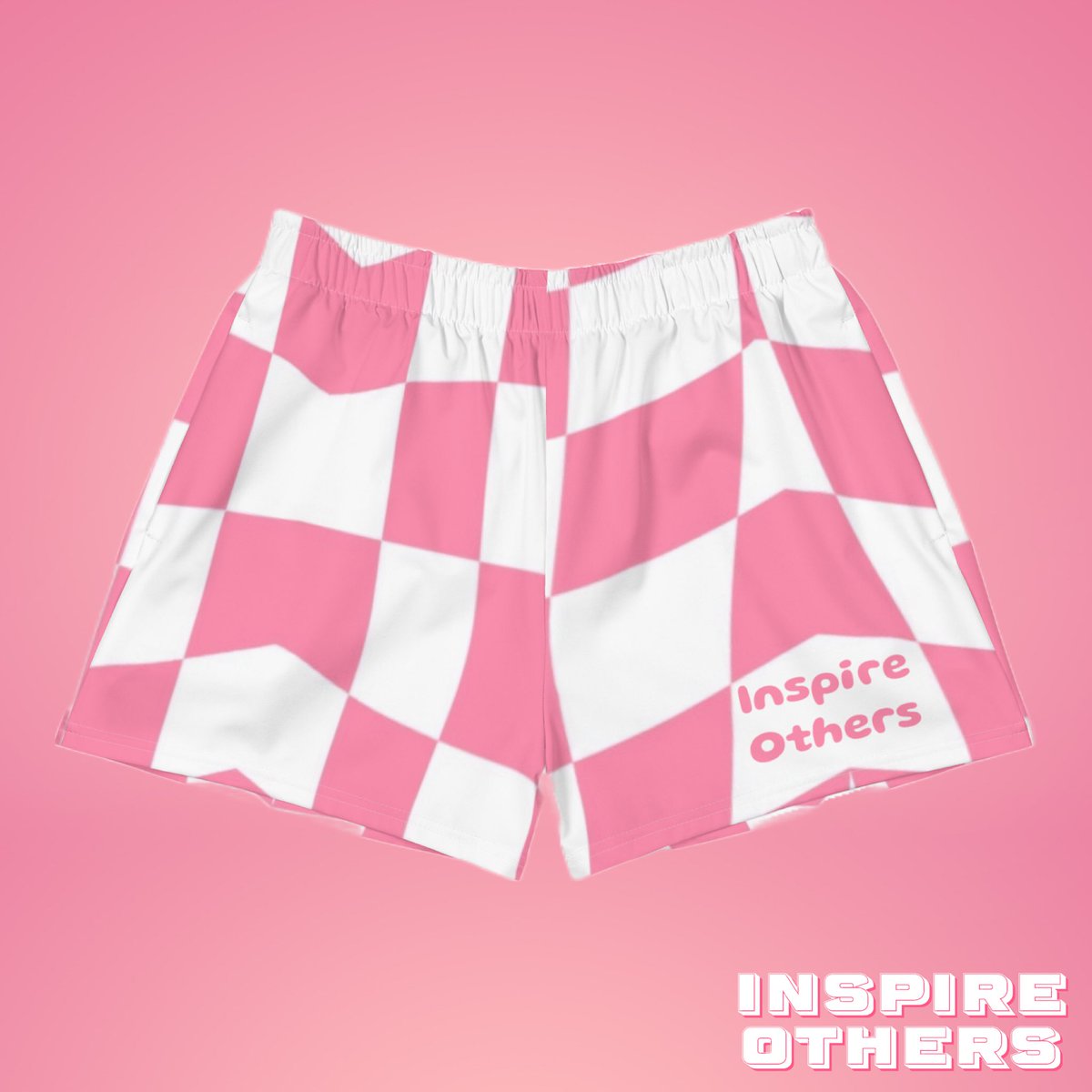 Inspire Others Women’s Pink Checkered Shorts. Available on our online store now. inspireothers-store.myshopify.com/products/inspi… #inspireothers #woman #women #athletes #gym