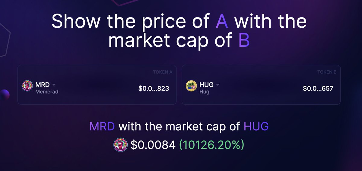 Moartinz's tweet image. $MRD with today&apos;s $HUG mcap is a 100x from here. 
Just sayin&apos;

 @Memeradix