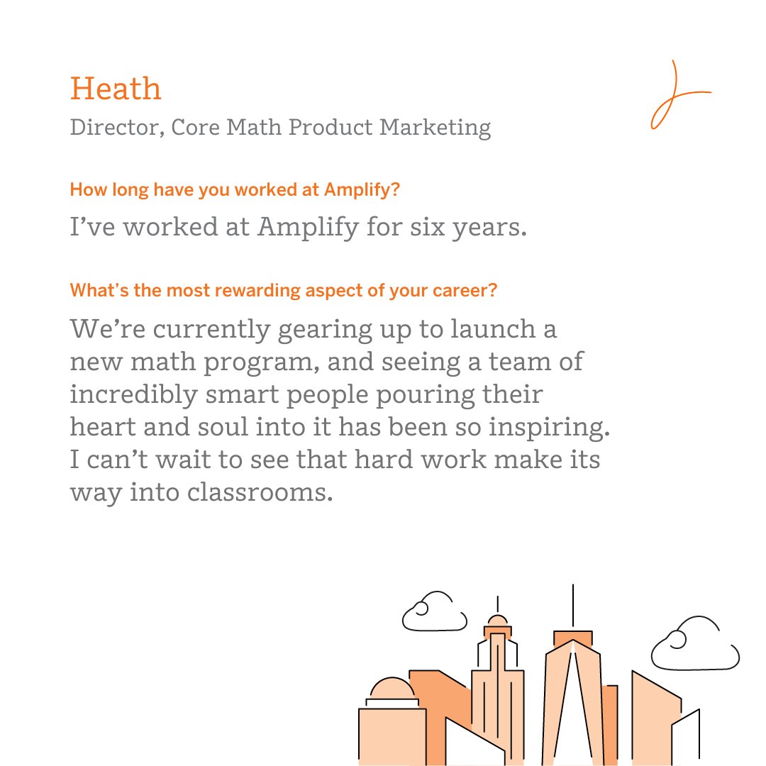 👋 Meet Heath! ⁣⁣⁣ ⁣⁣⁣ Heath is our Director of Core Math Product Marketing, and he has worked at Amplify for six years. ⁣ ⁣⁣⁣ 🧡 Thanks for all you do, Heath!