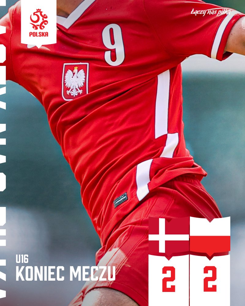 LaczyNasPilka's tweet photo. Reprezentacja Polski U16 zremisowała 2:2 z Danią w pierwszym meczu turnieju towarzyskiego rozgrywanego w Rumunii. Obie bramki dla biało-czerwonych zdobył Igor Tyjon. W kolejnym spotkaniu Polacy zmierzą się z Rumunią (25 kwietnia).
_____ 
#DENPOL 2:2 🇩🇰🇵🇱 U16 https://t.co/oEhQPZ5zRr