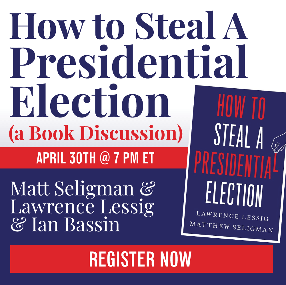 Join us on April 30th, at 7pm, on Zoom, for an incredibly important discussion with @lessig @Matt_Seligman and @ianbassin. Register here: harvard.zoom.us/webinar/regist…