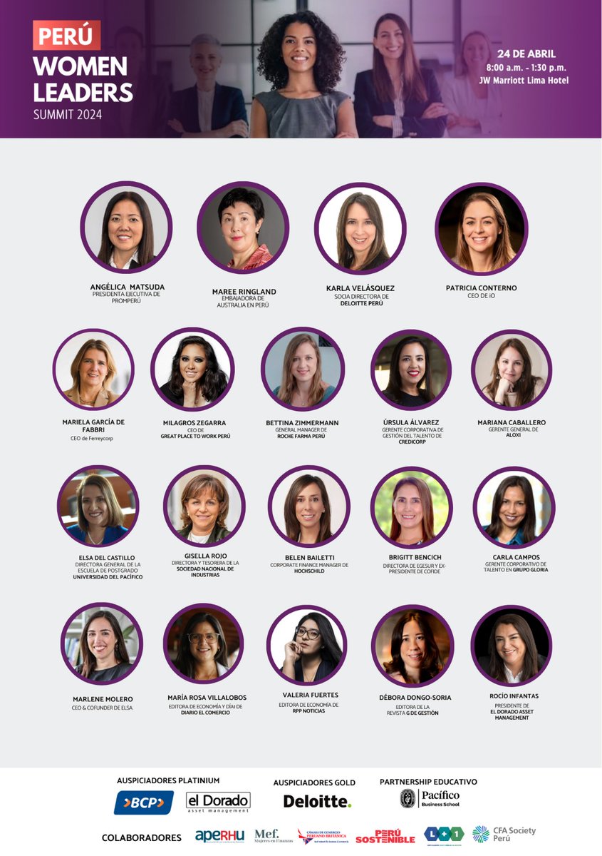 CFASocietyPeru's tweet photo. ¡Acompáñanos en el "Perú Women Leaders Summit 2024"! 🌟

📅 Fecha: 24 de abril
📍 Lugar: JW Marriott Hotel Lima

¡No dejes pasar la oportunidad!🚀

✍️ Regístrate aquí: https://t.co/oHtQ8kIE0i

🚀 Detalles: https://t.co/PMHvQRMwqv https://t.co/WNWf5jPP8t