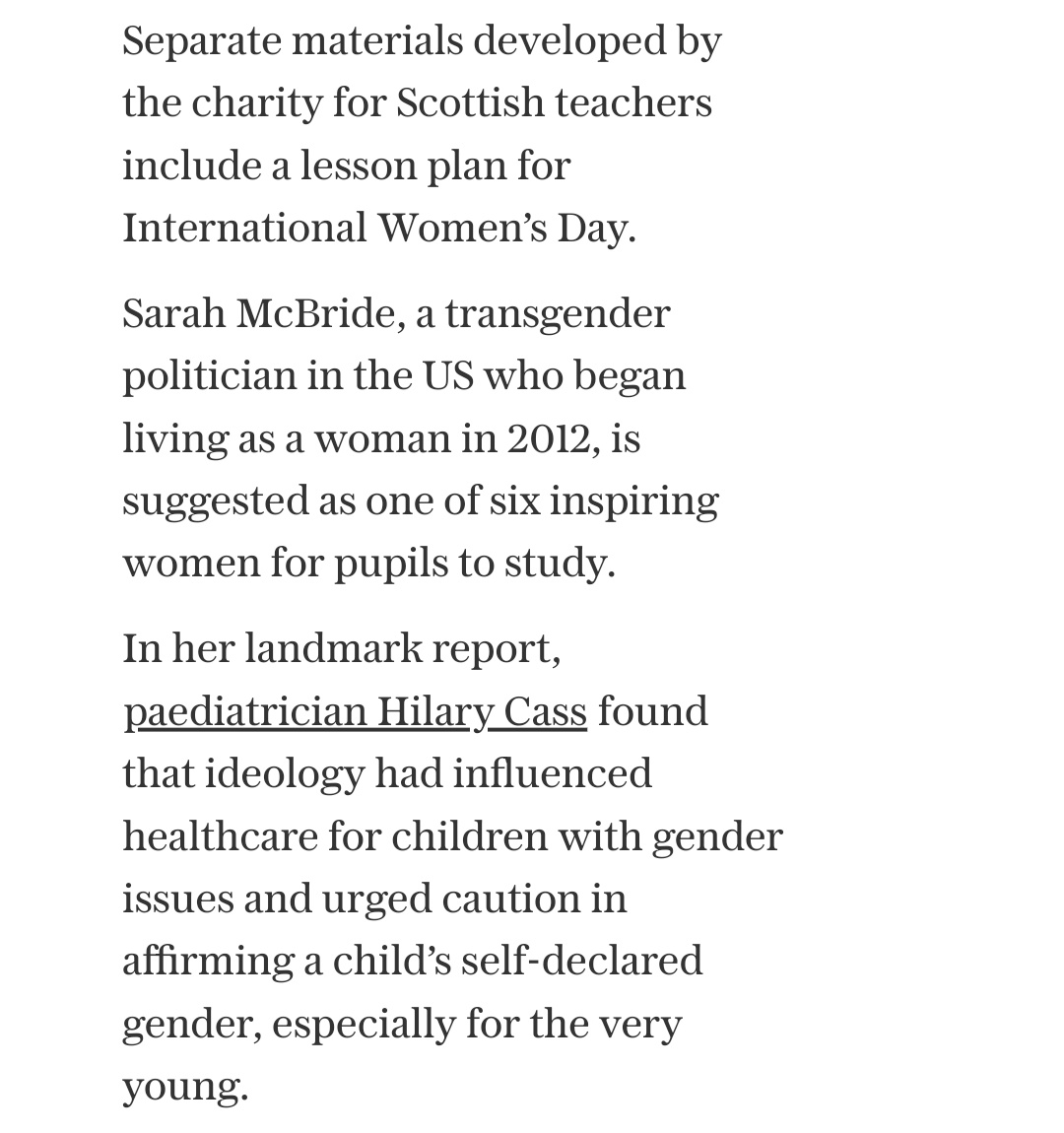 'Famously queer'?
What does that even mean? 

Nice deflection, Blair, but have you or Patrick even read the #CassReview ? 

We do know that kids are being taught ideological, propagandist gibberish, like men are women. See for 'eirself'.
archive.ph/2024.04.22-183…

#DefundLGBTYS