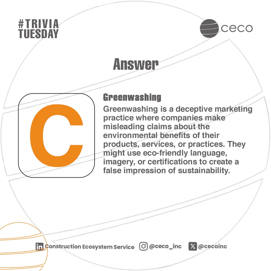 How many of you got it right?

We hope you have learnt a new perspective on sustainability.

#triviatuesdays with #ceco