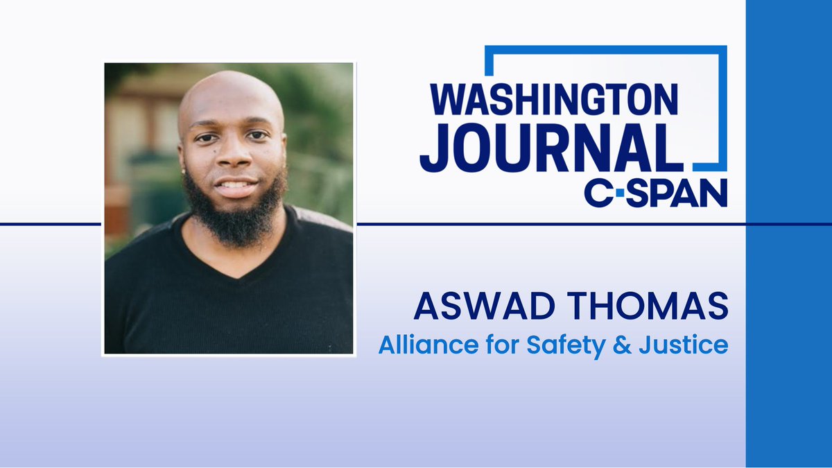 WED| Aswad Thomas (@Aswad_Thomas) of the Alliance for Safety and Justice discusses expanding resources for survivors of crime, promoting public safety and criminal justice reform. Watch live at 9:00am ET!