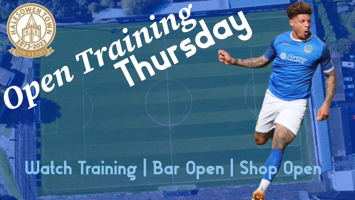 Halesowen Town FC (@halesowentownfc) on Twitter photo OPEN TRAINING: Join us on Thursday as Russ Penn and the team invite you to the Grove for their final training session of the 23-24 Season from 7pm until 8pm.
<a href="/JG_Lounge/">๐๐๐ ๐๐๐๐๐ค ๐พ๐ฃ๐ ๐ง๐ ๐๐ ๐ฆ๐๐๐</a> will be open
Yeltz Club Shop open from 5pm until 8pm
#UpTheYeltz #YeltzClubShop OPEN TRAINING: Join us on Thursday as Russ Penn and the team invite you to the Grove for their final training session of the 23-24 Season from 7pm until 8pm.
<a href="/JG_Lounge/">๐๐๐ ๐๐๐๐๐ค ๐พ๐ฃ๐ ๐ง๐ ๐๐ ๐ฆ๐๐๐</a> will be open
Yeltz Club Shop open from 5pm until 8pm
#UpTheYeltz #YeltzClubShop