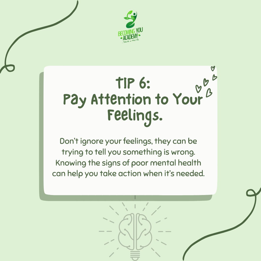 Your mental health matters.

... Towards a total life 🌱

#you #letstalkmentalhealth #apriltips #tips #selflove #mentalhealthmatters #mindfulness #selfcare #wellness #positivevibes #healthymind #selflove #youmatter #mentalwellness #becomingyouacademy #towardsatotallife