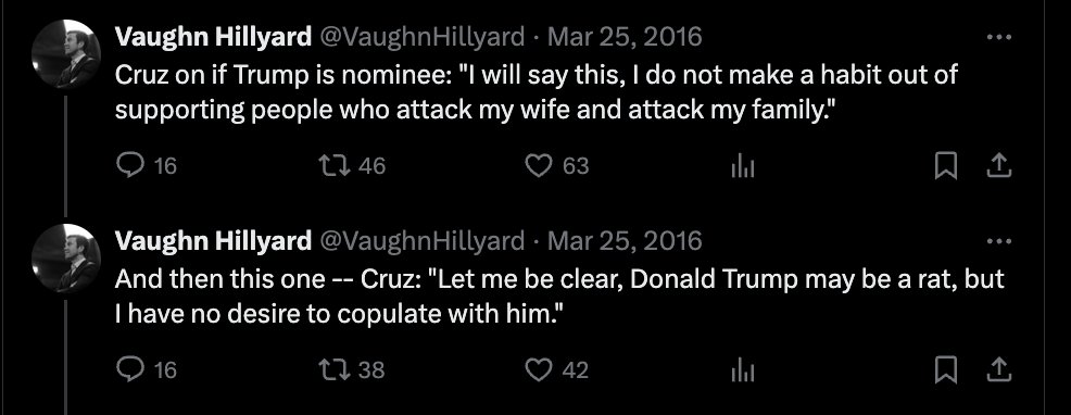 Today, fmr National Enquirer publisher David Pecker on unfounded stories about @tedcruz: Cohen would call him to plant story & mag 'would embellish it from there.' At the time, Cruz: 'Smear that has come from Donald Trump & his henchman...all of which started with Donald Trump.'