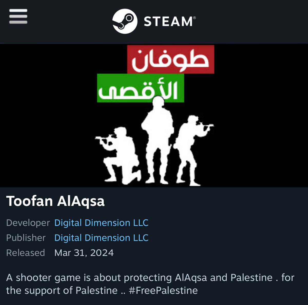 Because there’s not enough violence propagated against Jews worldwide, @Steam thought it would be a great idea to platform a game aimed at shooting Jews.