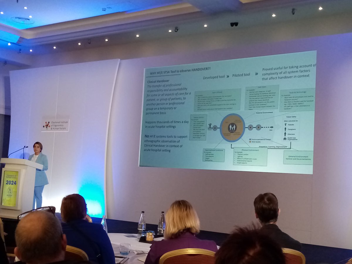 Delighted to present part of our work as an embedded Human Factors researcher in @stjamesdublin to the Ergonomics and Human Factors conference. #ehf2024 @CIEHF @SHSIRL