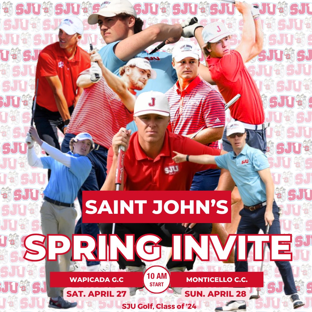 The Johnnies are back in action this weekend for our Spring Invitational!! Pop out to support our 8 seniors or whomever you so please! #gojohnnies 

Saturday:
📍Wapicada Golf Club (Sauk Rapids)
⏰ 10:00am shotgun
Sunday:
📍 Monticello Country Club
⏰ 10:00am