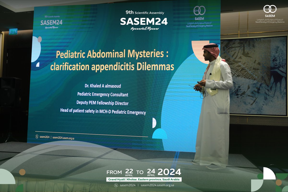 sasem2024's tweet photo. Pediatric Abdominal Mysteries: Clarification Appendicitis Dilemmas
By Dr. Khalid AlMasoud

“Appendicitis is missed, due to atypical presentation“ 

#SASEM2024 #powertoEMpower