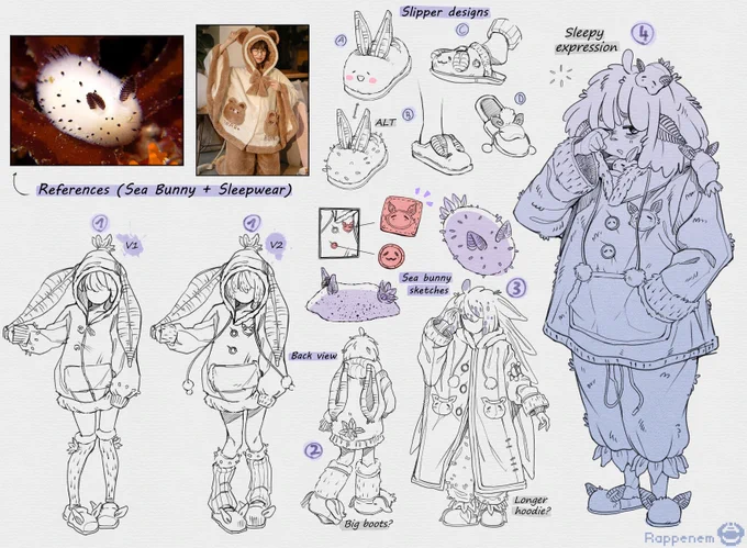 Concept art for a sea bunny character thing 