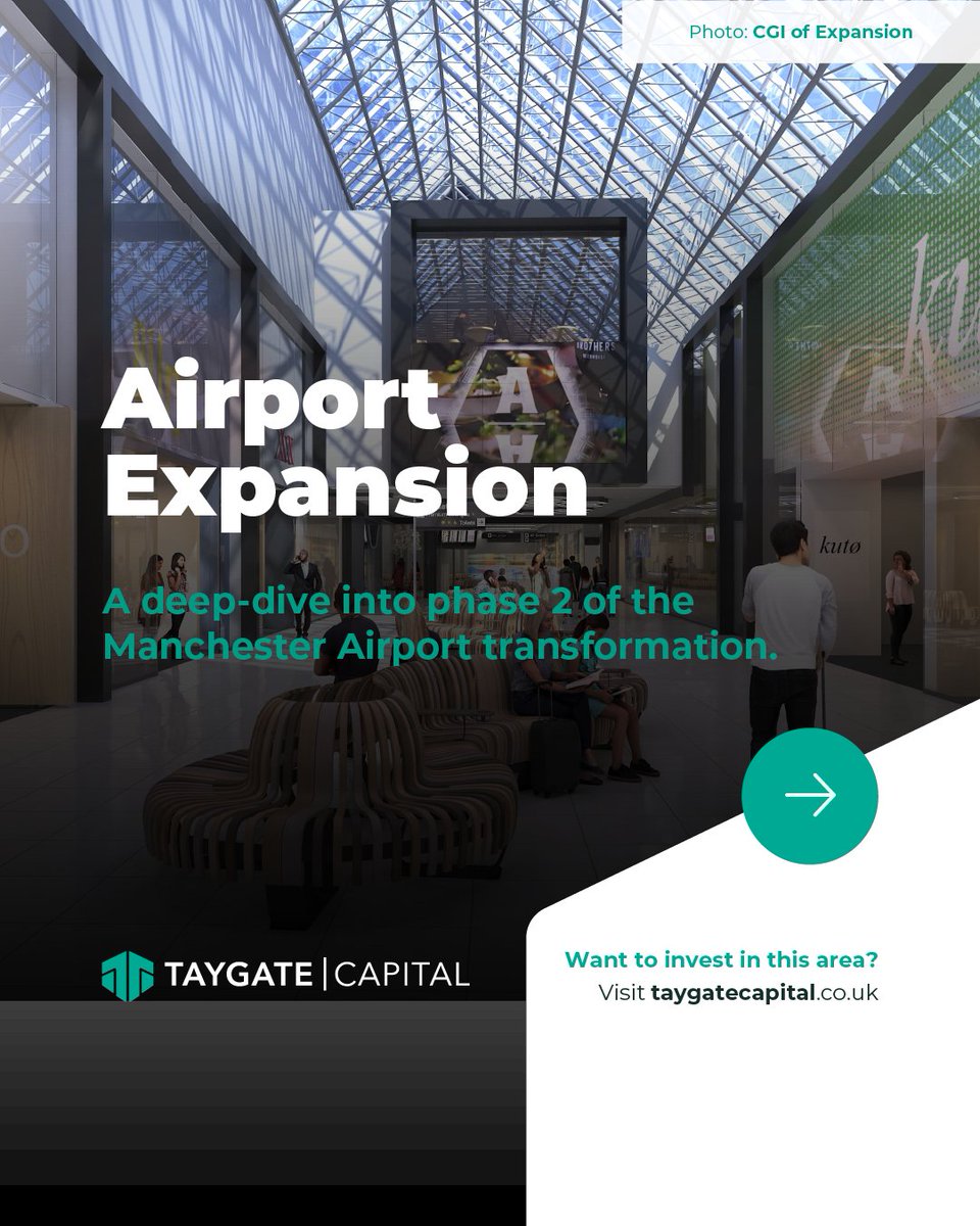 ✈️ Get ready to soar into the future with enhanced facilities and increased capacity. 

🏙️ From tourism to trade, every sector stands to benefit from this exciting development. 

#TaygateCapital #ManchesterAirport #Masterplan #Expansion #Growth #Economy #EconomicBenefit #UK