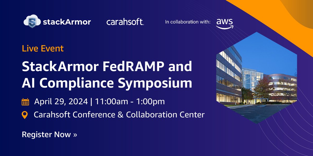 #Publicsector agencies are prioritizing #AIcloud solutions with #FedRAMP compliance. Register to learn more on the topic on 4/29 during our symposium with @stackArmor in collaboration with @AWS & get ready to serve a $3B #governmentAI market: carah.io/8e0368