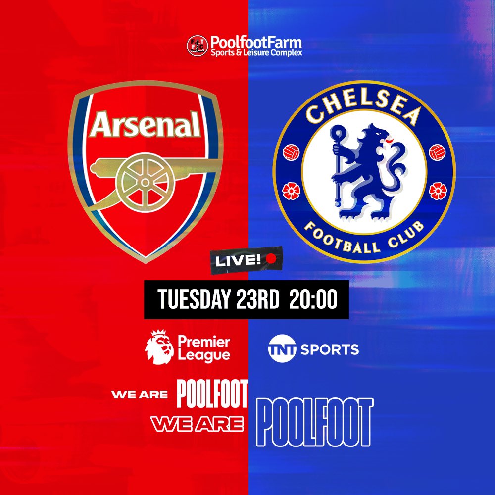 Who’s ready for Chelsea vs Arsenal in the sun at Poolfoot! ☀️ Get down and take advantage of our mid week deals! 🙌