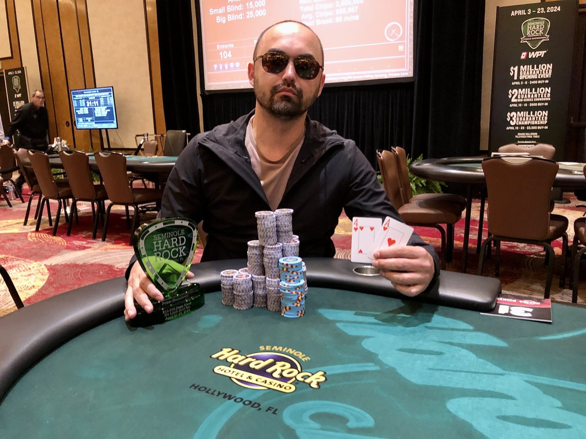 shrpo's tweet photo. The other three winners crowned last night were Tony Sinishtaj, Dylan Lask, and Donny Rubinstein taking home titles.

Congrats!

$10K NLH: https://t.co/4T4k0lQ2ID
$1K Mixed PLO: https://t.co/l35SWcrBL7
$600 Triple Stud: https://t.co/Dt9uY8GDp3 https://t.co/tKtsVjS2ny