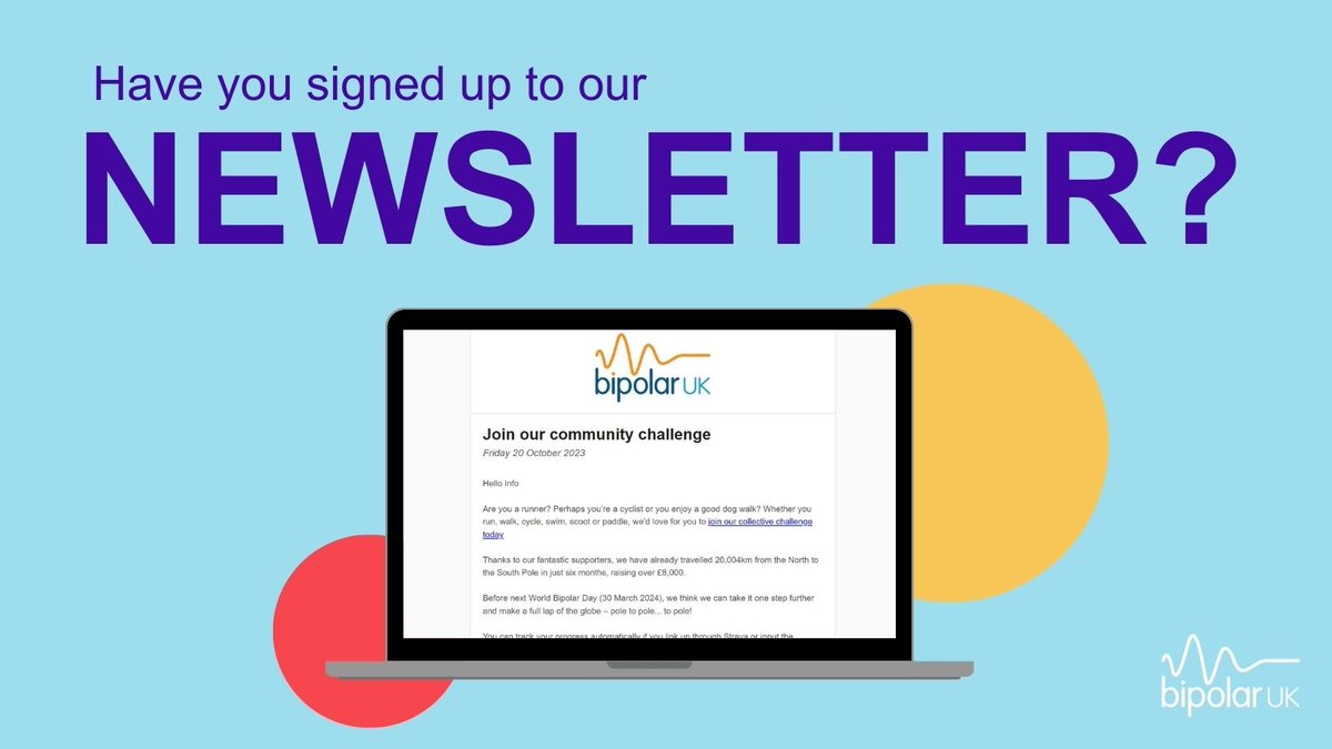 📢 Get the latest news in your inbox! ⭐ Keep up to date with all the news from Bipolar UK HQ ⭐ Hear about our exciting events and campaigning work ⭐ Find out about ground-breaking research from around the world Visit our website to sign up today! lght.ly/bl84njf