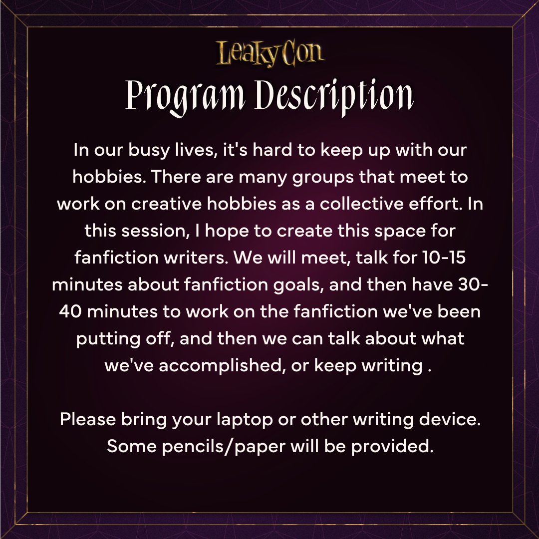 #LeakyCon Panel Preview: Accio Fanfiction Writers!

Presented by:
✨ Celia Buell
✨ Mesgana Mekibib