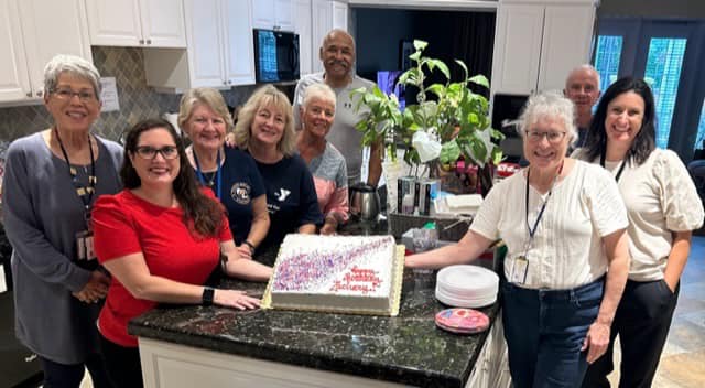 Nothing like sharing a slice with friends and family! Happy 8th anniversary Fisher House Wisconsin!! Thank you to all the staff and volunteers who make this home the perfect place to gather. #FisherHouse #homeawayfromhome