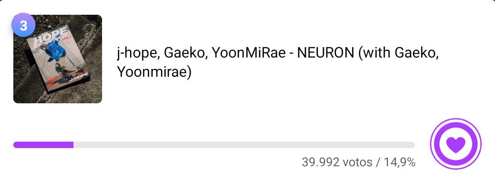 Foi aberta uma votação onde neuron está concorrendo na categoria “SHOW! MUSIC CORE' no mubeat. Hoseok está em 3 lugar, baixem o aplicativo e votem! 🗓️: 25/04 ⏰: 23h00 (🇧🇷) • mubeat.page.link/?link=https://…