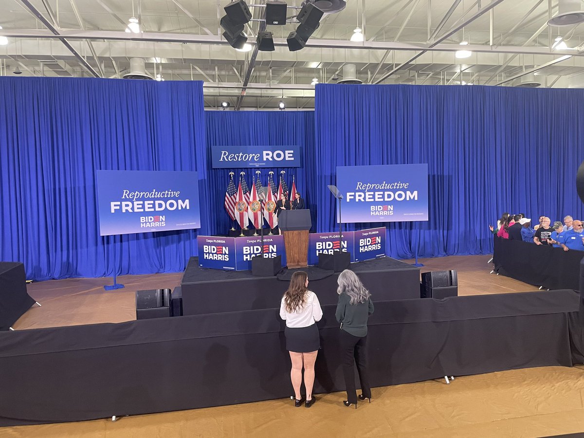 Here at HCC, getting ready for @POTUS to speak on reproductive freedom, ahead of Florida’s law going into effect May 1st that bans abortion after six weeks of pregnancy