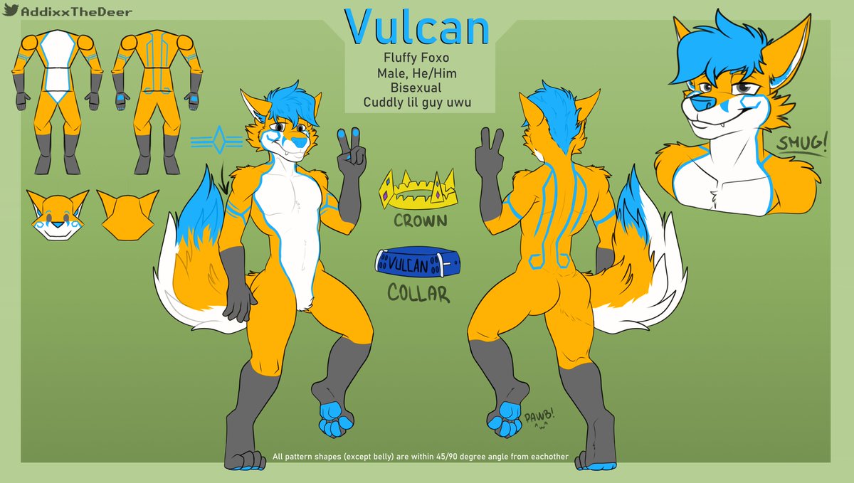 AddixxTheDeer's tweet photo. Look at him, he's so adorable! 
Ref sheet for @WEP_Vulcan 💙 https://t.co/IhrinY5hJj