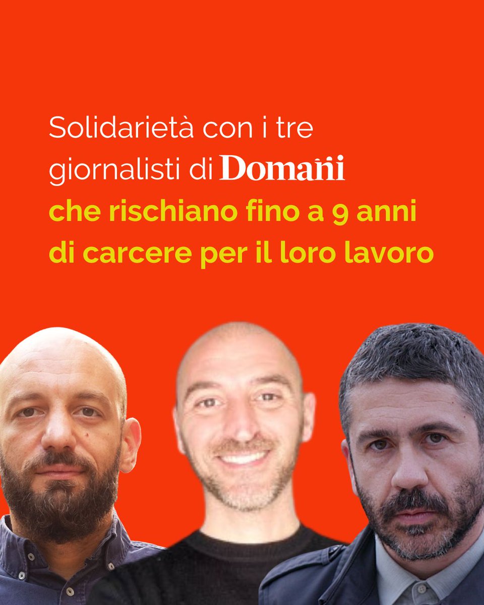 Solidarietà con i giornalisti di @DomaniGiornale che rischiano fino a 9 anni di carcere per aver fatto il loro lavoro! 
#MediaFreedom #DomaniFreeJournalism #SLAPP 
editorialedomani.it/politica/itali…