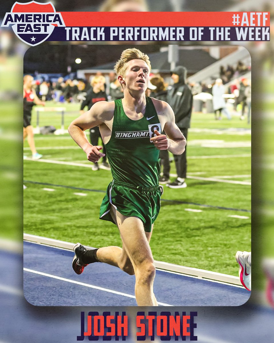 Week 6 of #AETF is highlighted by broken school & meet records and a top-10 national ranking! Track: Josh Stone, @BinghamtonXCTF Male Field: James Kotowski, @RiverHawkXCTF Track: Dominique Clarke, @ualbanytfxc Field: Mackenzie Wilson, @MaineTF 🏆: bit.ly/4aMqSfc