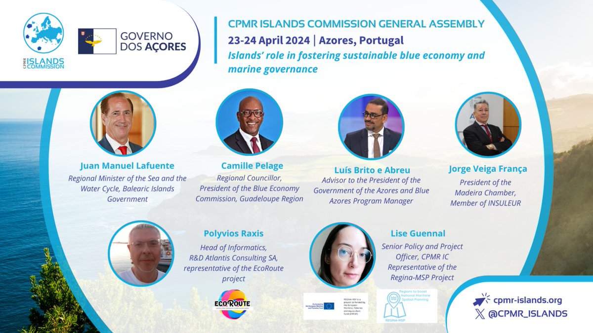 #CPMRIslands2024 | Maritime session

Islands, being surrounded by the sea, have untapped blue potential🌊

How to build up on Islands experiences to foster a sustainable #BlueEconomy? 📈

Let's discuss it during our second session on maritime and climate issues!