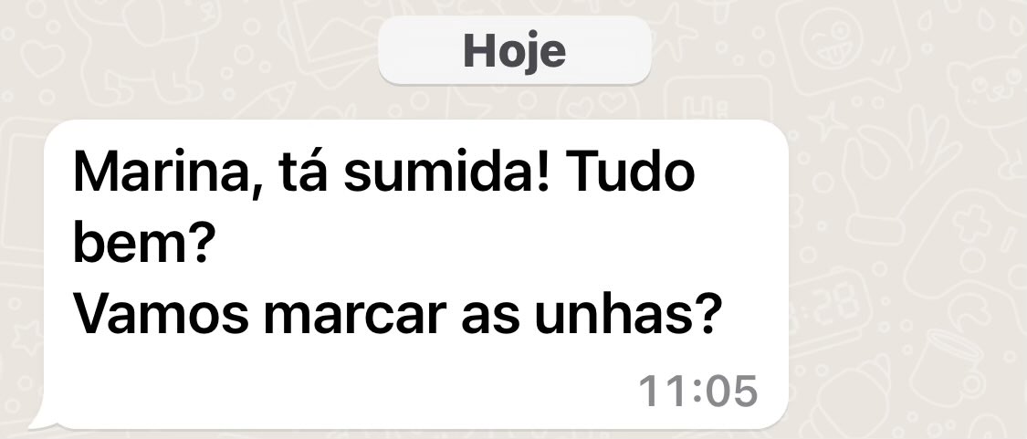 marinescoss's tweet photo. até pra manicure tem que dar satisfação 
quando foi que a gente normalizou essa vida de cobranças constantes? https://t.co/edUIW55Ba6