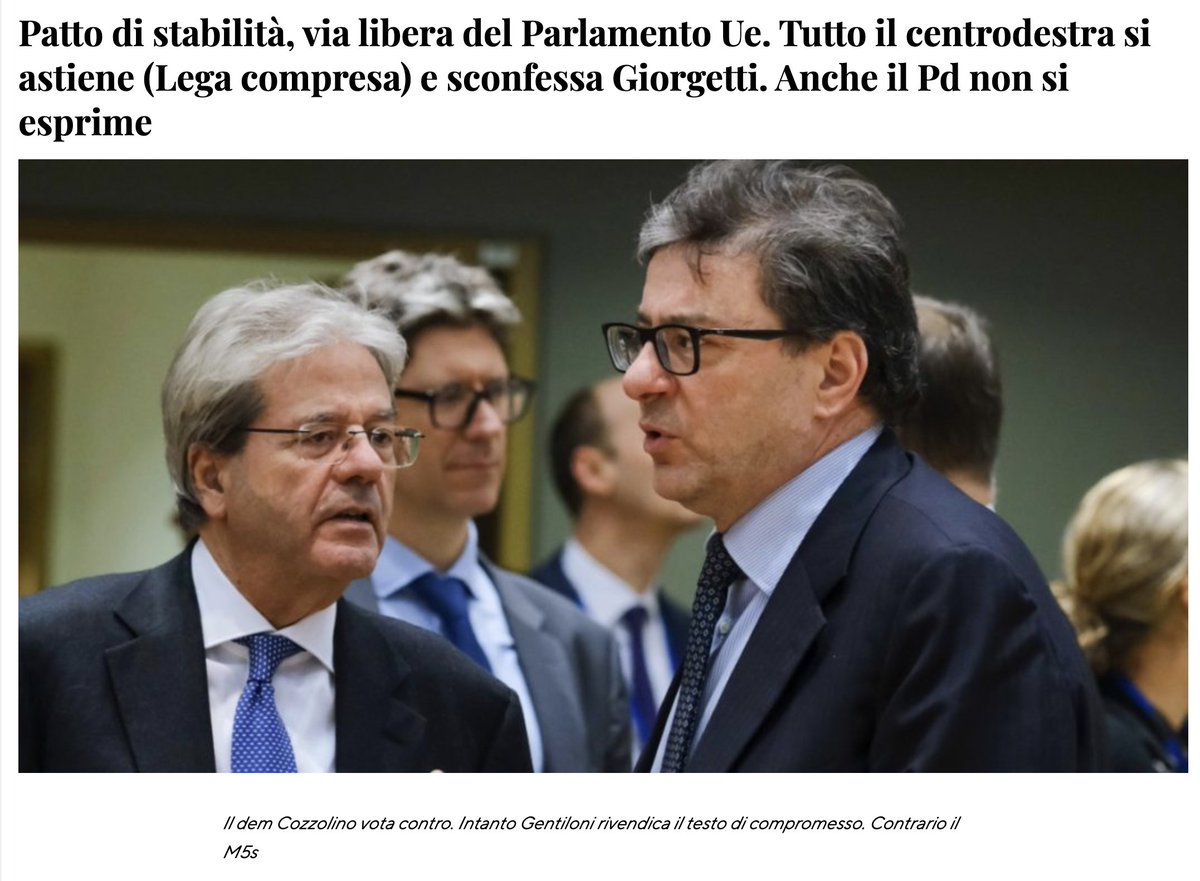 MaxLandra's tweet image. QUELLI CHE HANNO VOTATO #PATTODISTABILITAÀ..!!
Tutto #CDX si astiene #Lega compresa e sconfessa #Giorgetti. Anche #Pd non si esprime
DOPO #Europee2024 CI SARANNO TAGLI 13MILIARDI/ANNO ..!!

#PATRIOTI,APRITE PORTAFOGLI E LASCIATE A CASA I VS DIRITTI..!!

SARANNO LACRIME E SANGUE.