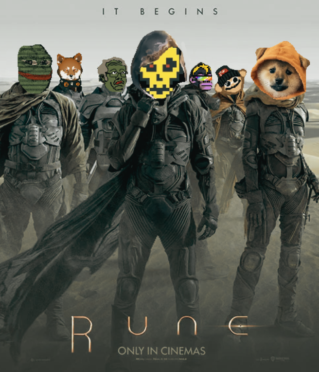 Historic_Crypto's tweet photo. RUNE 🌙 It Begins...

@LeonidasNFT $DOG
@BTCPepeMatrix BITCOIN•PEPE•MATRIX
@PupsToken $PUPS
@CyberKongz ⚡️DECENTRALIZED
@_BuoyantCapital $LOBO
@pepetoshirune PEPETOSHI•NAKAMOTO

Who ya got?