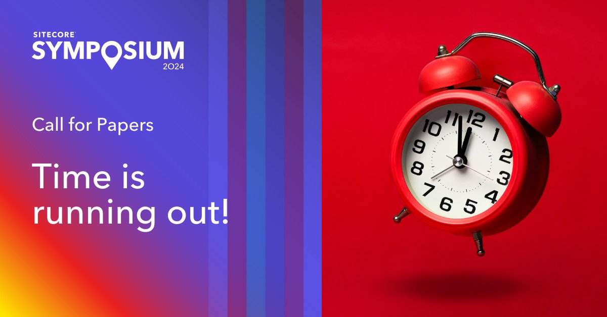 Get your Sitecore Symposium 2024 Call for Speakers submissions in before this Friday, April 26th at 4pm ET. It's the final countdown with just a few days to go, so finish what you started and click submit! If you haven’t started, this is your last call! siteco.re/4ceB3KI