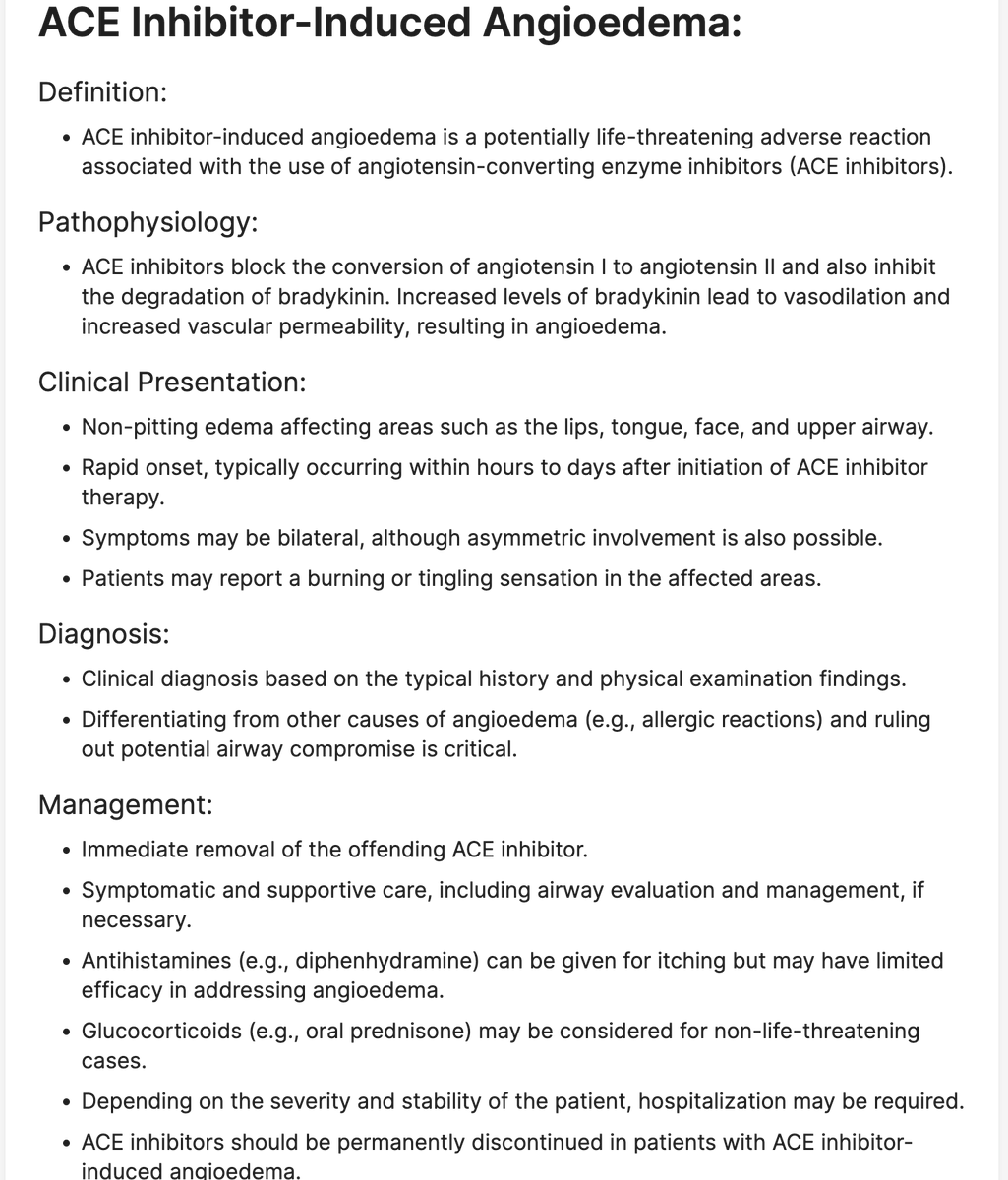 neuralconsult's tweet photo. ACE Inhibitor-Induced Angioedema:

Learn more and generate your own summaries at
https://t.co/S6xp9Pocg9 🧠 🎯

#MedX #MedTwitter #FOAMed #MedEd #USMLE #step1 #Step2CK