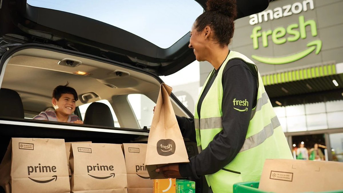 $AMZN Amazon launches new grocery delivery subscription offers.

🌆 3,500 cities.
🏷️ $9.99/month for Prime members.
📦 Unlimited delivery on orders > $35.
🛒 Amazon Fresh, Whole Foods, and more.
⏰ Priority access to Recurring Reservations.

$CART Instacart is down ~6%.