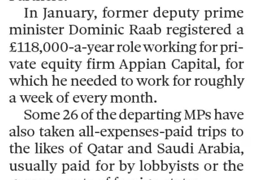 Dominic Raab really is taking the piss. WE pay him £93,000 and he can't even be arsed to vote in the Commons? 
When will Richy Rishi BAN these two job Tory MPs? 
Forget lobbying for the energy industry, do your job, for once!! 
#Esher #WaltonOnThames #Hersham
#GeneralElectionNow